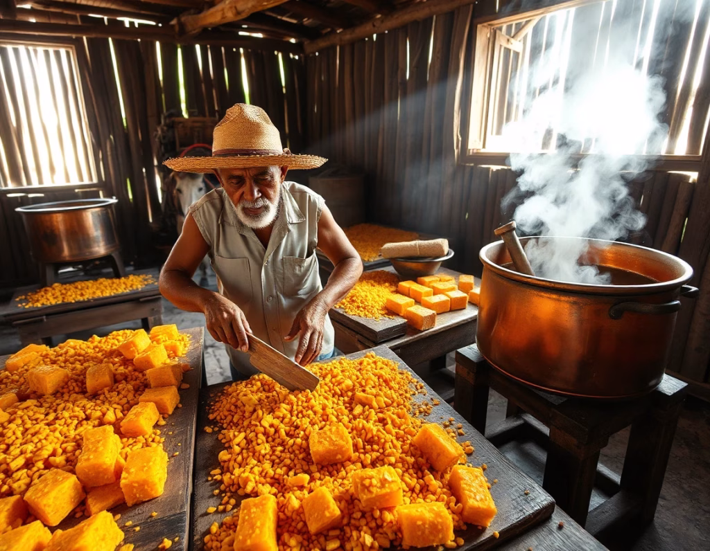 raspadura de caña en el centro de Cuba